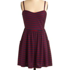 ⚓Nautical Striped Dress Size L w/ Pockets